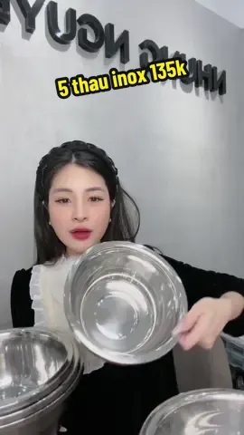 Combo 5 thau inox gia chỉ 135k #nhungthoday #chauinox #combo5chauinox 