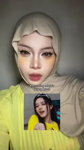 Recreating minju’s viral yellow blush😫 #makeup #makeuptrend #trend #minju #yellowblush #jellyous #illit 