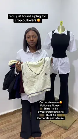 Corporate wears🥰 Pullovers 4k each Shirts 4k-5k Sweaters/sweatshirts 4500-6k Corporate pants 5k-6k WhatsApp 👉08102333714 Address👉Opposite Laned Pharmacy Dadin Kowa,Jos,Plateau State.
