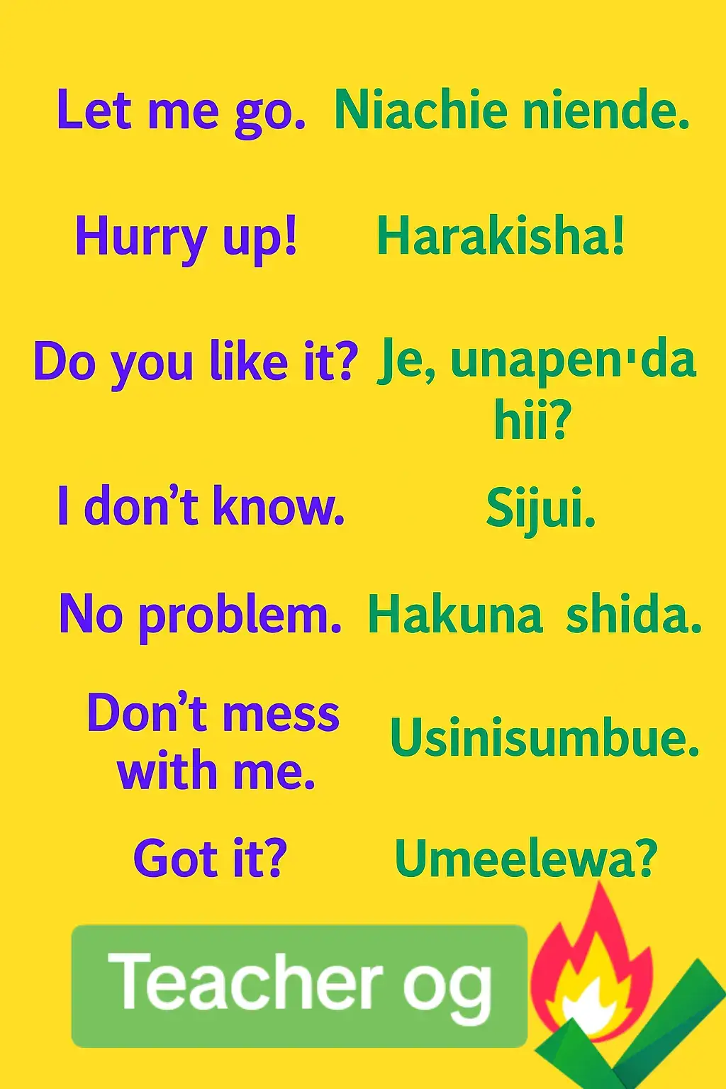 #learnlanguage #swahili /English 
