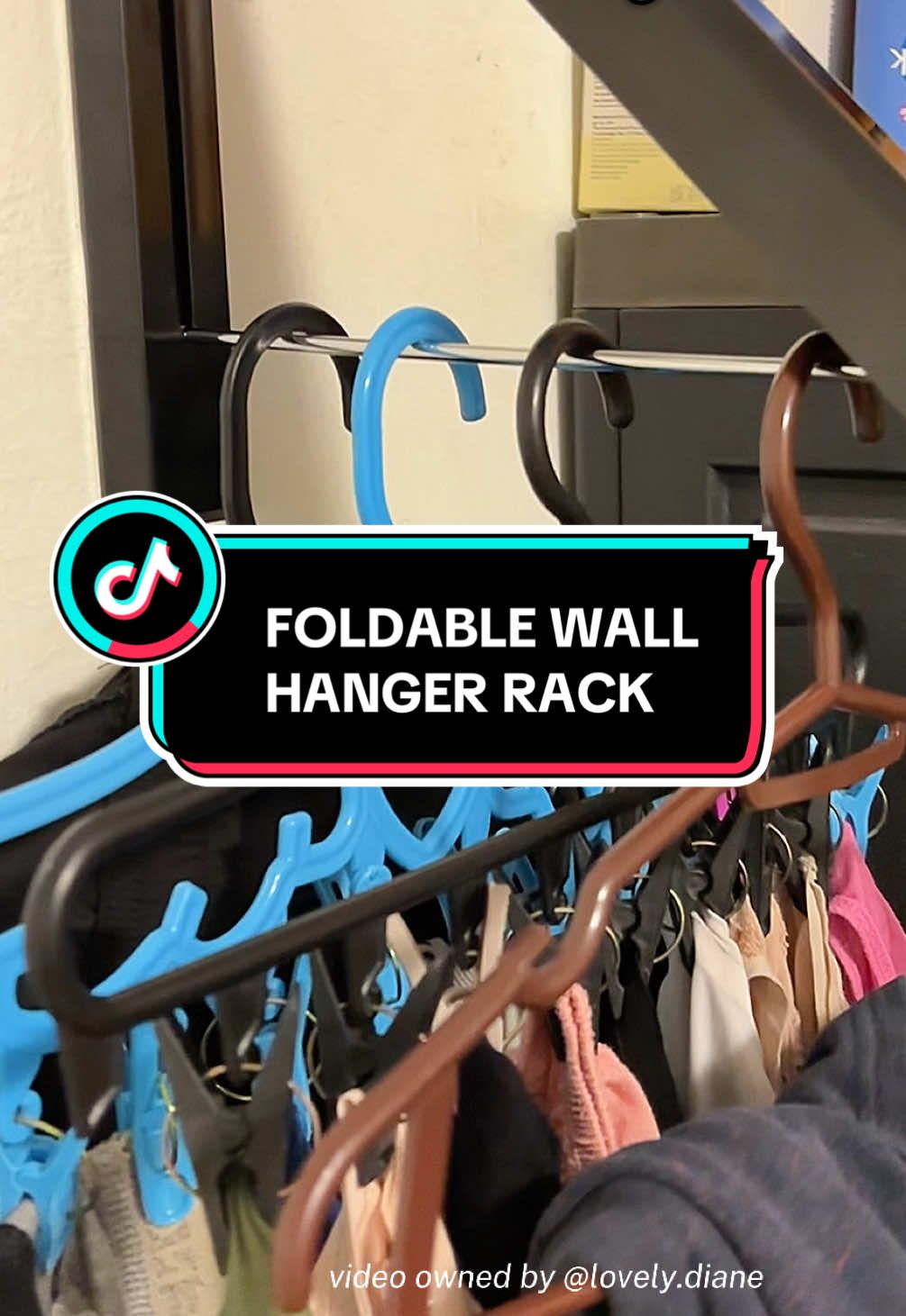 wall mounted foldabled hanger rack #rack #wallmounted #hangingrack #spacesaving #homefinds 