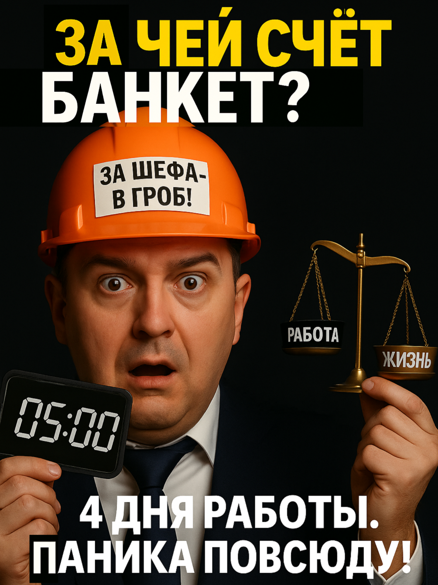 Ты мечтаешь жить, а не выживать? А тебе в ответ: «За чей счёт банкет, тунеядец?» Пока одни с гордостью умирают на работе, другие в Европе уже выбирают 4 дня счастья в неделю — и зарплата та же. Старики злятся, боссы в панике, а ты боишься отпустить удавку с шеи… Но что если всё это время тебя просто держали за раба? Сохрани, чтобы не забыть. И подпишись, если ещё не совсем сдох. #4дневнаяНеделя #РаботаВСлом #ЖизньБезРабства #ГерманияСегодня #ТрудИПаника