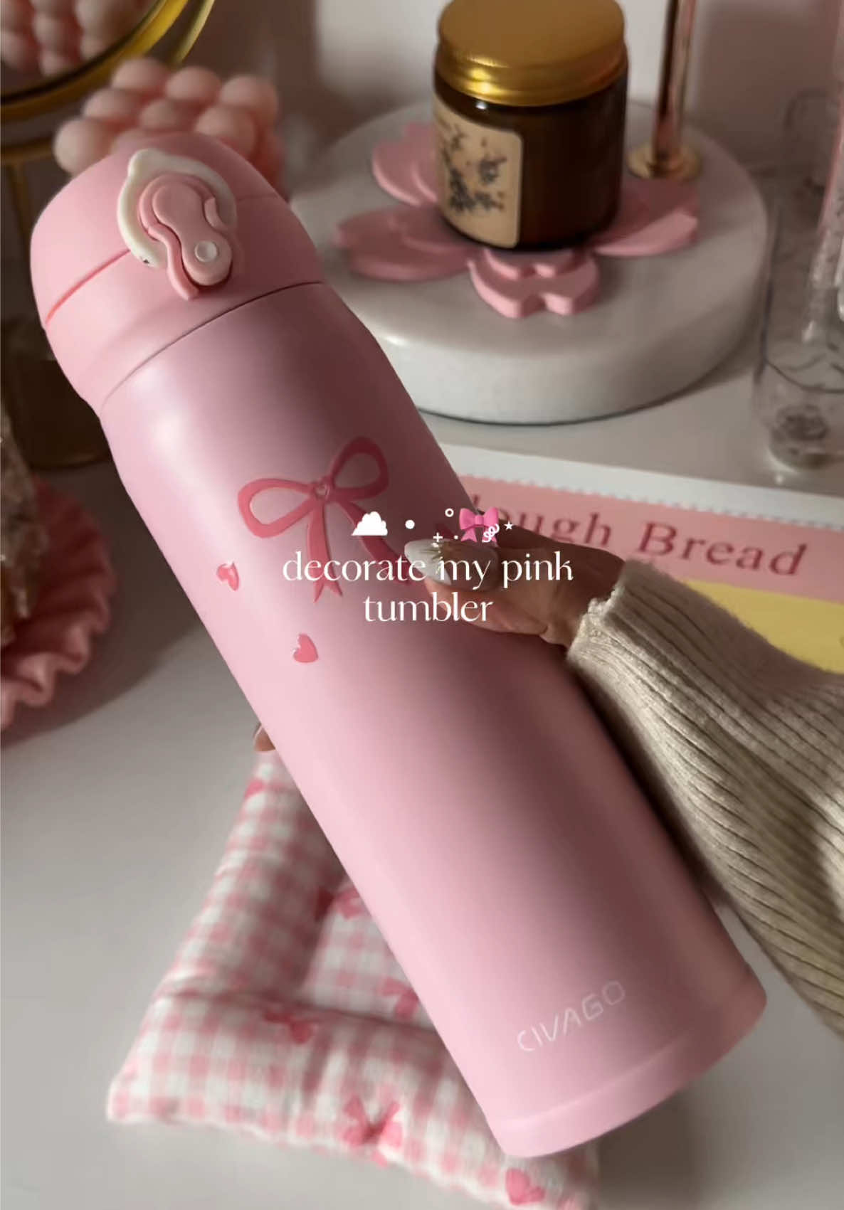 let’s decorate my new pink tumbler 🎀✨ #civago #insulatedwaterbottle #vacuumtumbler #thermosbottle #waterbottle #hotcoldtumbler #civagoph