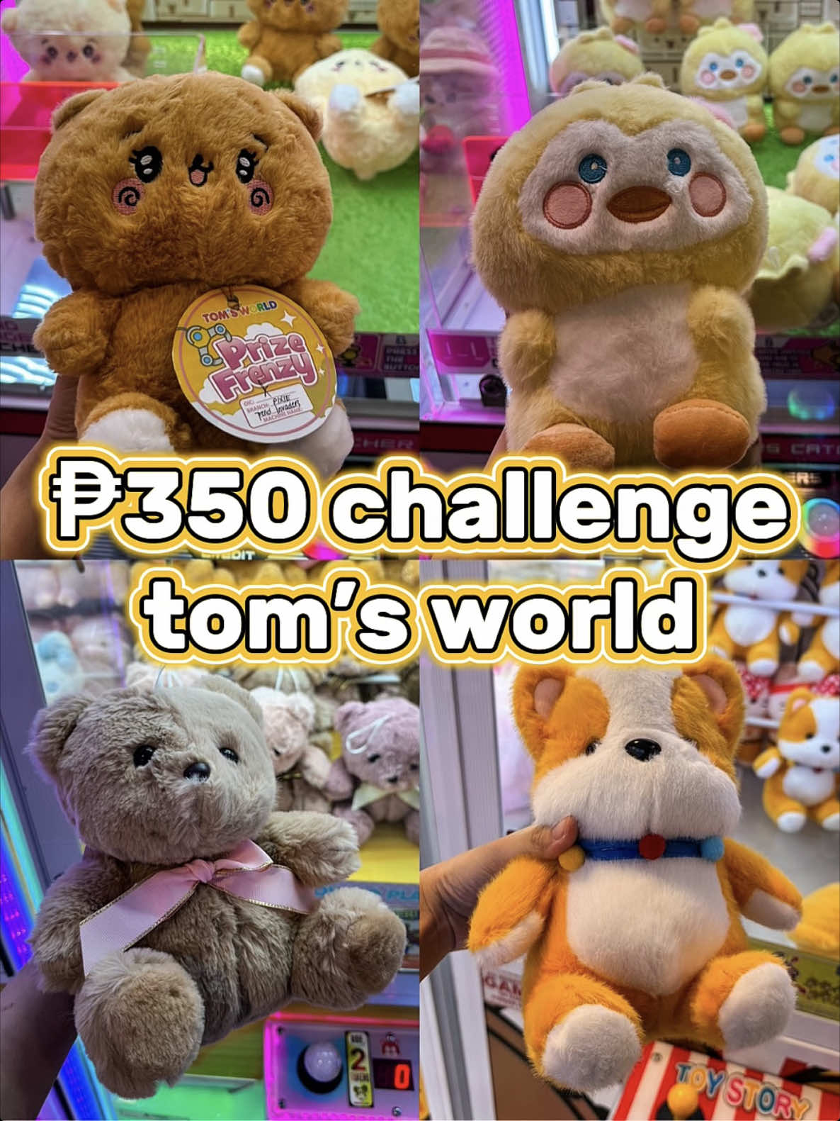 would you spend ₱350 on the claw machine for these?  #tomsworld #clawmachine #clawmachinewin #cranegame  #arcade 
