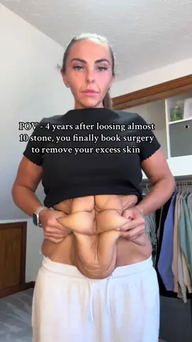I feel incredibly vulnerable to post this… but after 4 years and almost 10 stone loss, I’ve finally booked my skin removal surgery. People always tell me I look amazing and smashing my journey ( which I am so proud of myself🥲)but what people don’t see is the loose skin I am carrying around,I hide it everyday with tight compressed clothes or shapewear to “sook me in” dressing to hide the parts of me I still struggle with. This is me pulling back the curtain. No filters. No hiding. Just raw, real, and scared, but also proud. I’m proud of how far I’ve come. I’m proud of this body, even when it’s been hard to love it. And i am finally taking this next step for me.. READY FOR THE NEXT CHAPTER 🫶🏻
