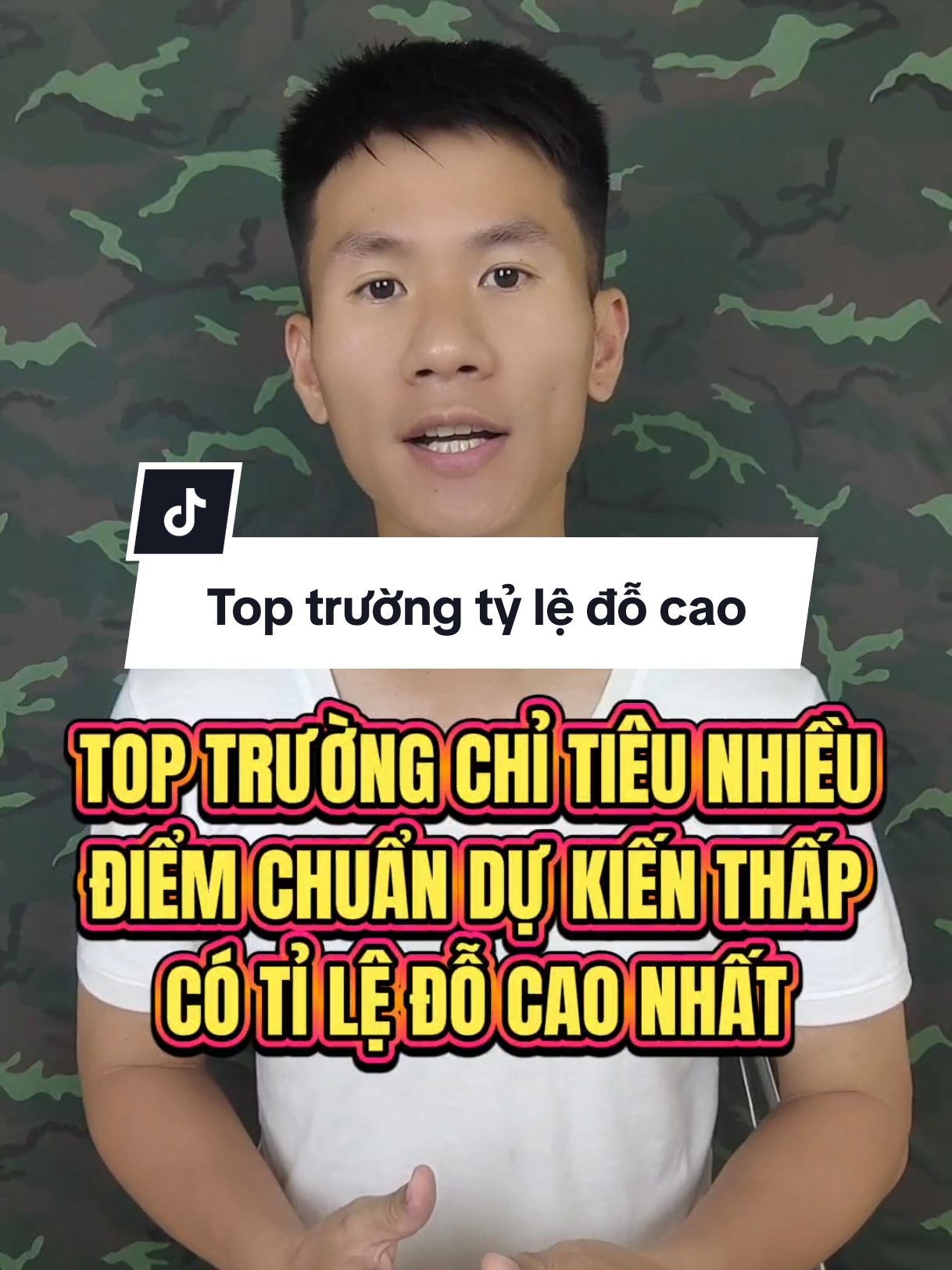 Chọn trường có tỷ lệ đỗ cao là lựa chọn thông minh nha các b #namanharmy #quandoinhandanvietnam #thidaihoc 