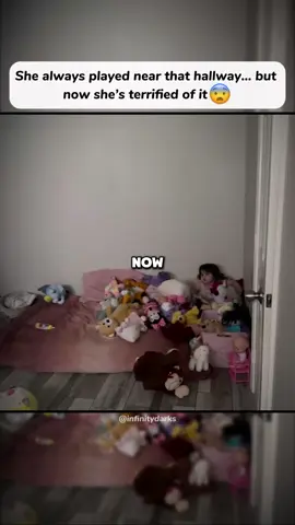 She always played near that hallway... but now she's terrified of it 😨😱 #creppy #scary #foryou #caughtoncamera #creepytok #demonchild #viral 