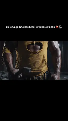 Luke Cage Crushes Steel with Bare Hands 💥🦾 #LukeCageASMR #MarvelASMR #HarlemHero #UnbreakableSkin #SatisfyingAI #SteelCrush #NoTalkASMR #Veo3 #PowerManCut #ViralEdit #mcu 