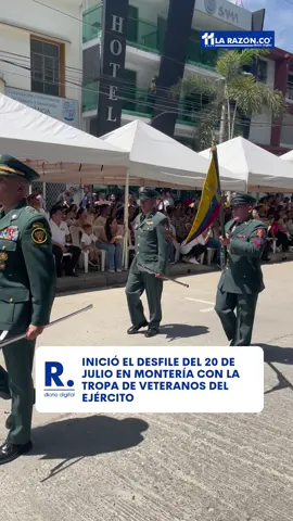 La tropa de veteranos del ejército inició este 20 de julio el desfile de conmemoración de la independencia de Colombia en Montería, seguido de diferentes tropas y homenajes los soldados del ejército de Colombia y la Brigada XI desfilaron en la avenida 1 de Montería