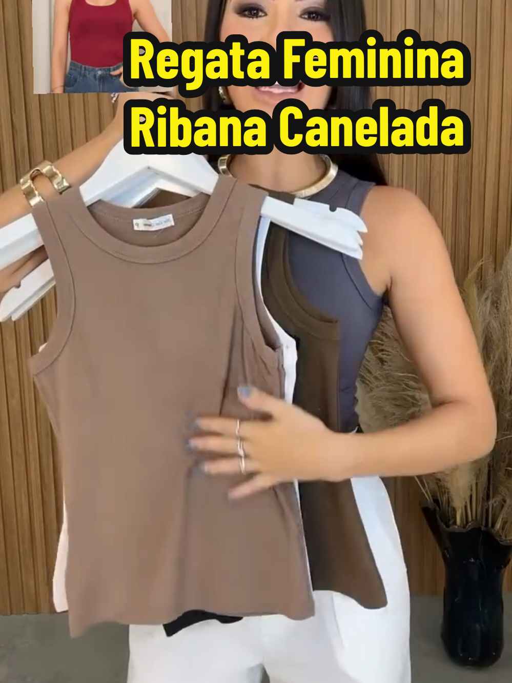 Regata Feminina Ribana Canelada #mulher #academia #viraltiktok #mulherorganizada 