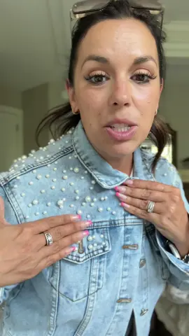 The denim jacket that turns heads 👏 This pearl beaded jean jacket is a must-have for your capsule wardrobe—cropped, distressed, and detailed to perfection. Layer it over a dress or style it with leggings. Obsessed is an understatement! #PearlDenimJacket #CroppedJeanJacket #FallFashionFinds #TikTokStyle #WardrobeStaples #JeanJacketOutfit #TikTokShop