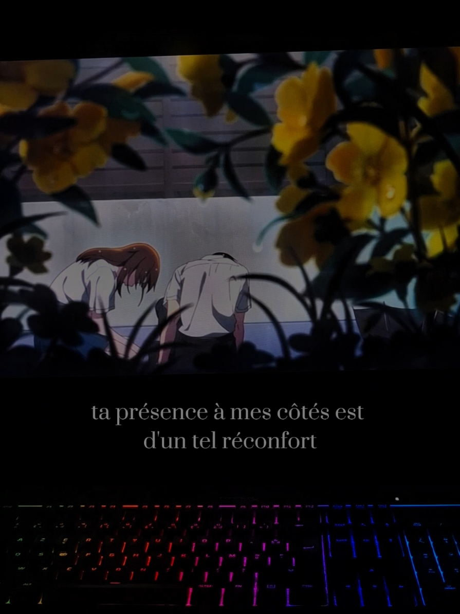 ta présence à mes côtés est d'un tel réconfort... #anime #iwanttoeatyoupancreas #animeedit #sad #citation 