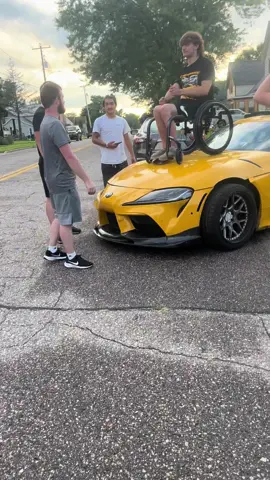 Had to hop on the trend… 🏎️:@Airlenz.productions  📸:@Alexis  🛶@[AidenBebber]  🛶 @Jacob 🛒💸 (gf was also apart of filming 🙏) 🛶 @F.T.M Official (📸bf of Alexis) #fyp #toyota #supra #bmw #b58 #wheelchair #paralyzed #young #rich #black #trend 
