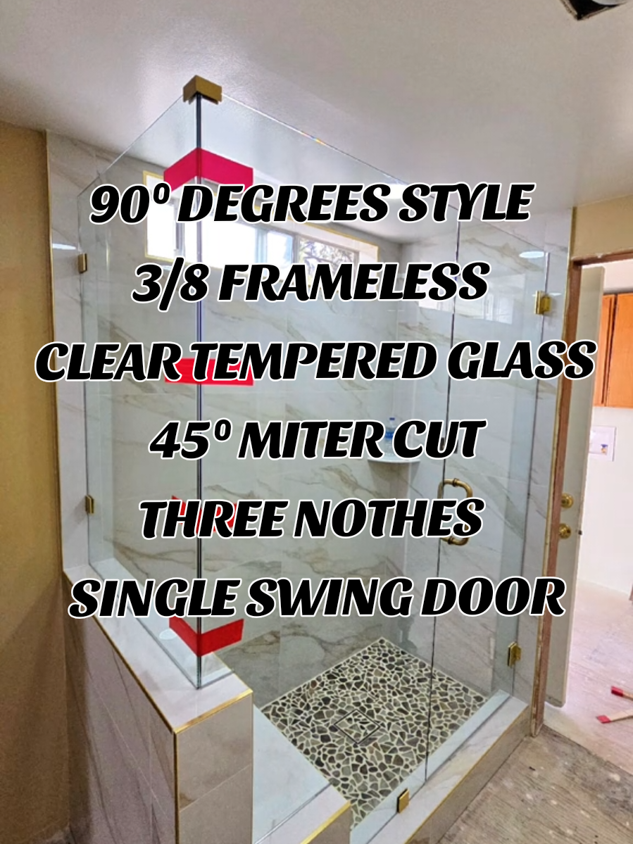 🔷✨ 90° Custom Glass Design | Elegance You Won’t Find in Stores! ✨🔷 🔹 Made to Measure | 45° Precision Cuts | Premium Quality 🔹 📐🛠️ #CustomGlass #LuxuryInstallations #NextLevelGlass #FramelessDesign #ElegantShower 