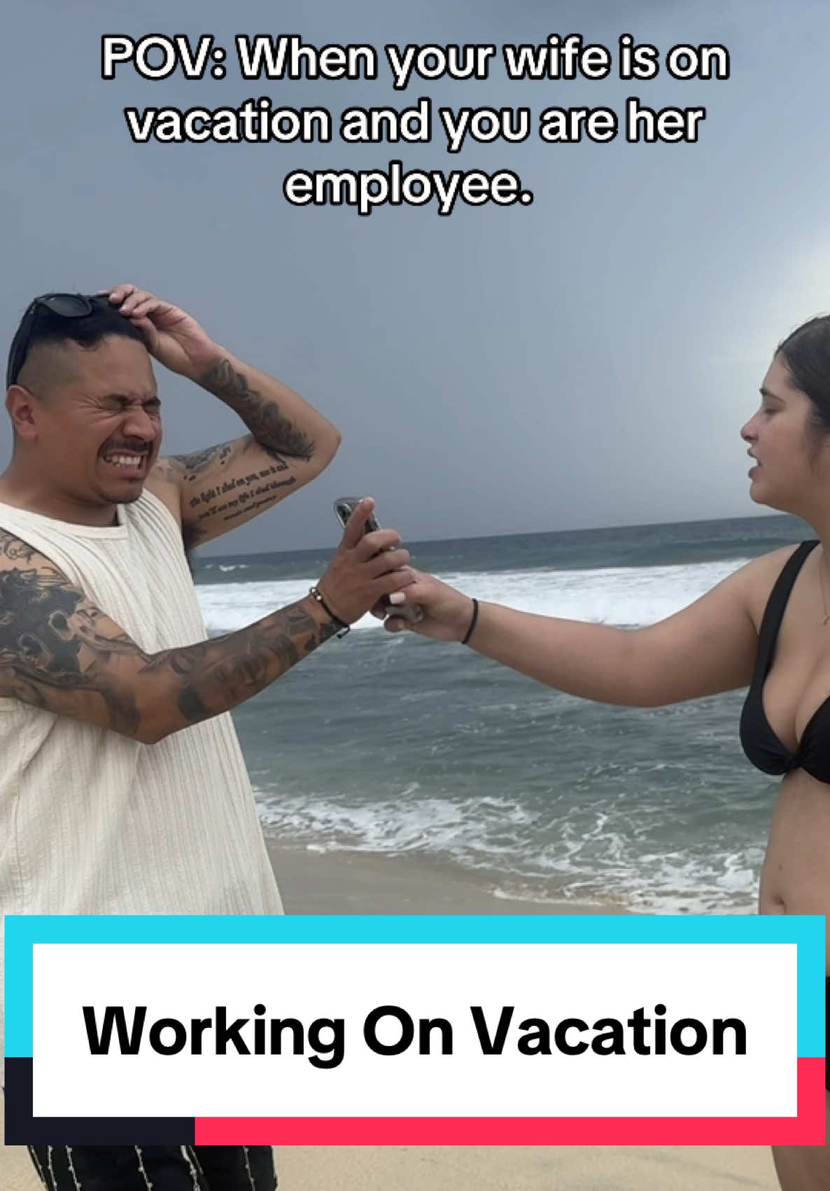 POV: When your wife is on vacation and you are her employee. #fyp #couples #parents #travel #funny 