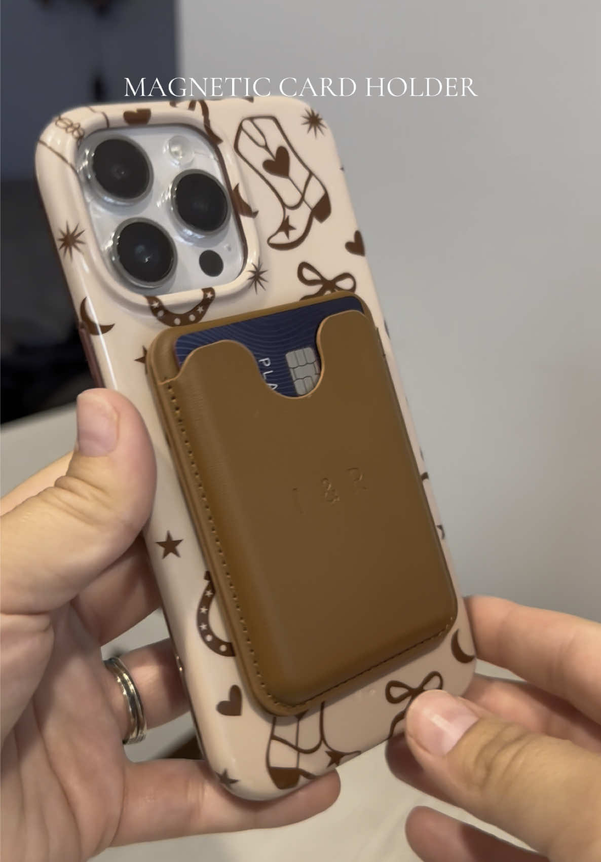 This MagSafe card holder for the back of your phone is so handy. @Rainbow Boutique LLC #magneticcardholder #irisandrainbow #magsafecardholder 