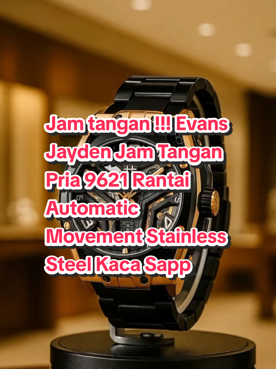 Jam tangan !!! Evans Jayden Jam Tangan Pria 9621 Rantai Automatic Movement Stainless Steel Kaca Sapphire Chronograph Water Resistant 5 ATM #jamtanganpria #jamtanganoriginal #wibgajian #rekomendasi #fyp 
