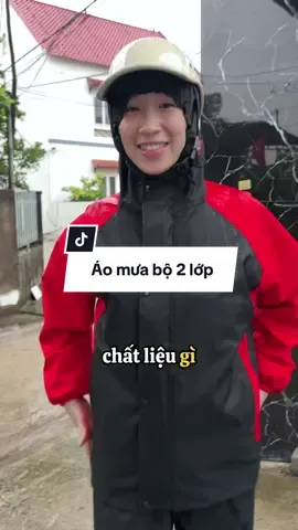 Chất vải trượt nước, không phải dòng áo mưa nhựa nha các bác#aomua2lop #aomuabo #aomuathanhha #aomua 