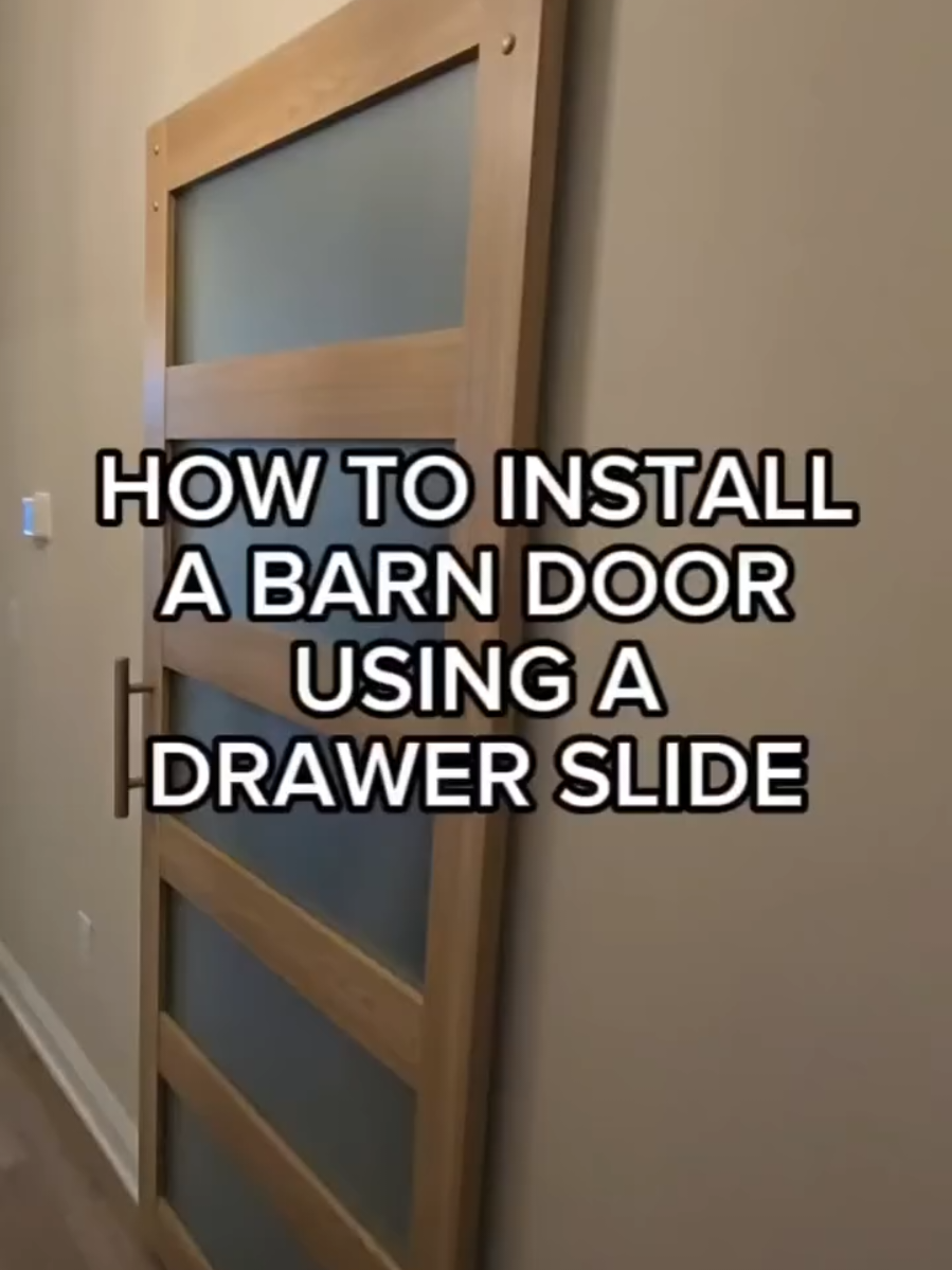 DIY SLIDING DOOR. Super easy and inexpensive home improvement project #barndoor #slidingdoor #drawerslide #diybarndoor #DIY #diyhomeprojects  #diyhomedecor 