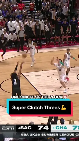 Exchanging clutch 3’s with under a minute remaining 🫨😱 #NBA #Basketball #Hornets #konknueppel #Kings 