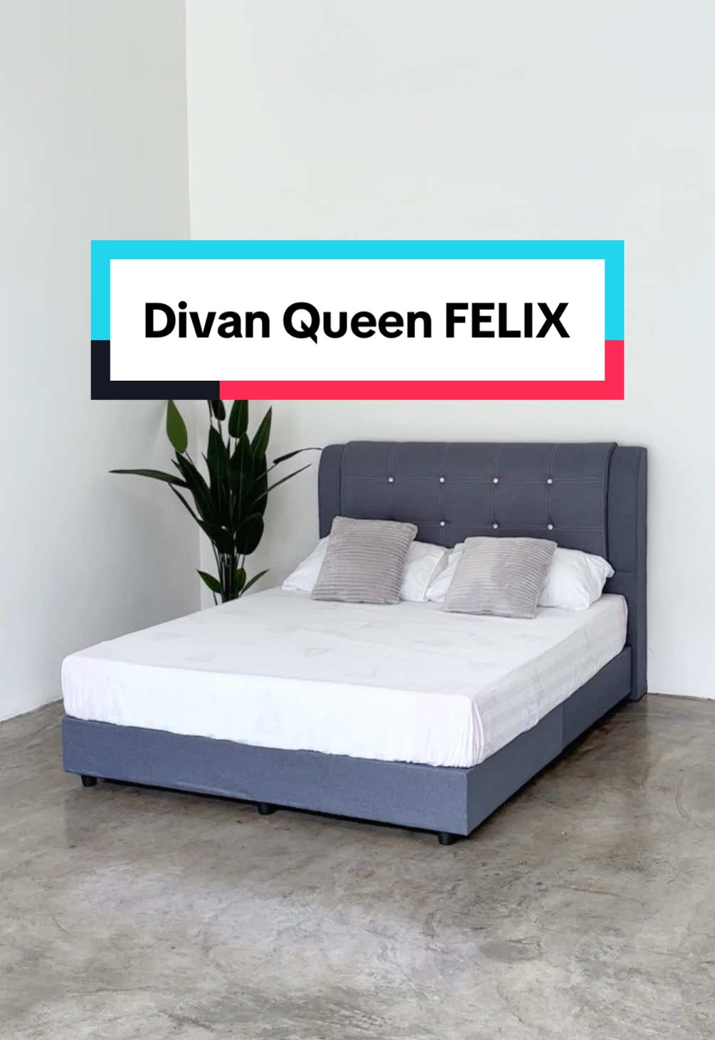 𝐊𝐚𝐭𝐢𝐥 𝐃𝐢𝐯𝐚𝐧 𝐅𝐄𝐋𝐈𝐗 𝐐𝐮𝐞𝐞𝐧, jenis Headboard 4 kaki tinggi😻 Nampak lagi premium dan besar‼️ Warna denim, kain fabrik linen👄 Ada button design di headboard‼️ Boleh add-on tilam sekali… #sklfurnituremall #katilqueen #divanqueen #bedroomdecor #katilmurahmalaysia 