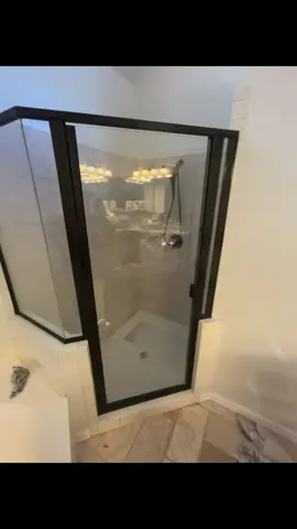 #handyman #shower #door #black #trim  