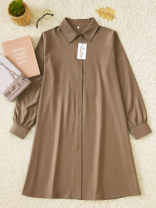 Zalfaoutfit NEYLA Long tunik rayon twill kancing muslim #tunik #gamis #blouse #abaya #rekomendasi 