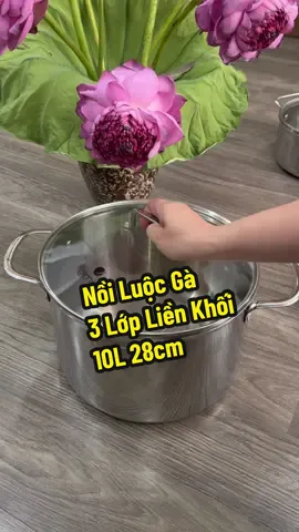 Nồi Luộc Gà Inox Liền Nguyên Khối 3 Lớp 28cm 10L #giadung #tiktokviral #reviewdonha #donhabep #elmich #noiluocga #noiluocgainox #noiluocgabeptu #noiluocga3day 