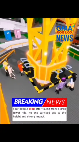 Four people d*ed after falling from a drop tower ride. No one survived due to the height and strong impact. #breakingnews #roblox #news 