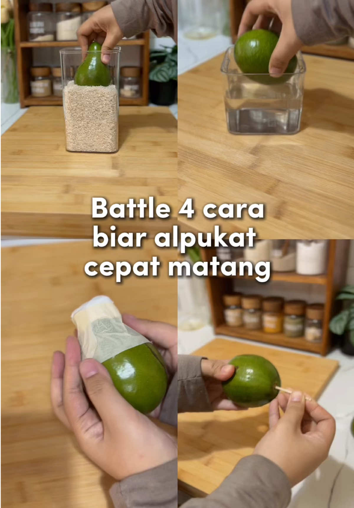 [SAVE&SHARE] Battle 4 cara biar alpukat cepat matang Kalau kamu biasanya pakai cara yang mana? #tipsdapur #KitchenHacks #alpukat #annekasihtaunih #fyp 