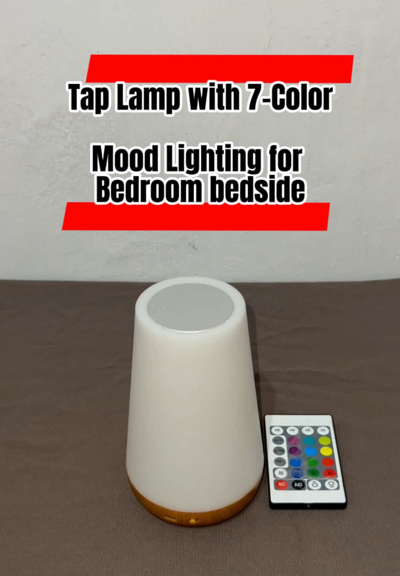 Wood Grain Remote Touch Night Light Creative Tap Lamp with Mood Lighting for Bedroom #creatorsearchinsights #fyp #ledlight #taplamp #followers 