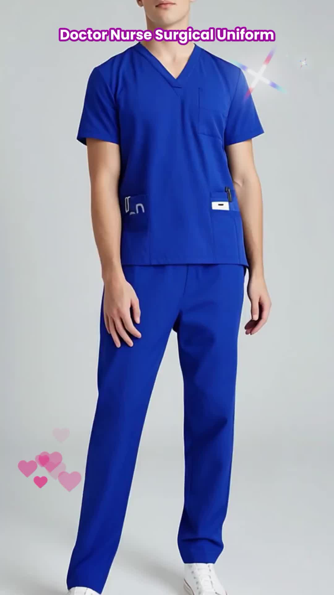 Doctor Nurse Work Uniforms Surgical Clothes Surgical Gown Hand Washing Suit Operating Room Straight-Leg Pants Solid Color Suit 
