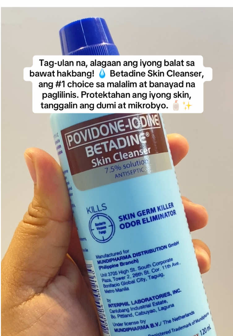 Sa tag-ulan, doble proteksyon! 💧 Betadine Skin Cleanser, para sa balat na protektado laban sa mikrobyo at polusyon kahit na baha ang paligid. 🧴 Stay safe and clean! #RainySeasonCare #BetadineSkinCare #fyp #tiktokviral #affiliatemarketing #affiliate #affiliatetiktok #SmallBusiness #dddayz #betadine #skincleanser #goviral #viraltikto #tiktokshop 