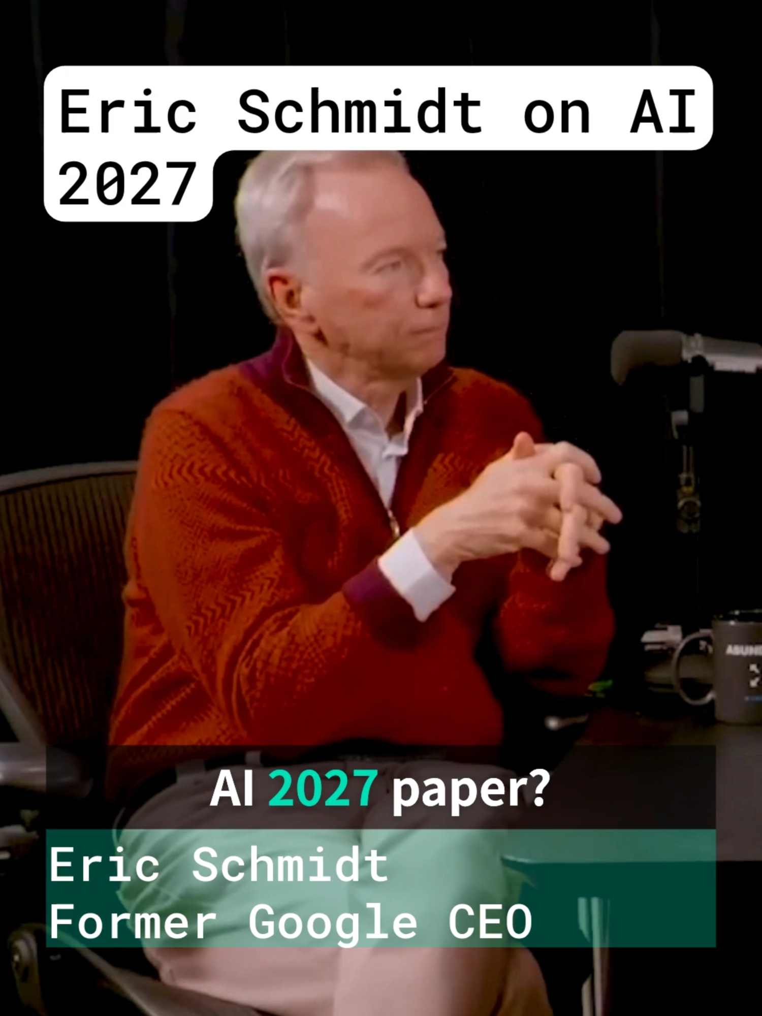Eric Schmidt says he's read the AI 2027 scenario forecast about what the development of superintelligence might look like. He says the 