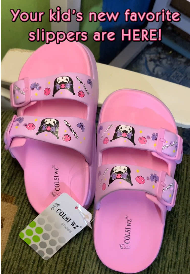 KUROMI SLIPPERS-are TOO cute 😍 and the quality? 10/10! Perfect for your little one’s cozy steps 💜#kuromislippers #2strapsandals #forkids #slippers #kuromi 