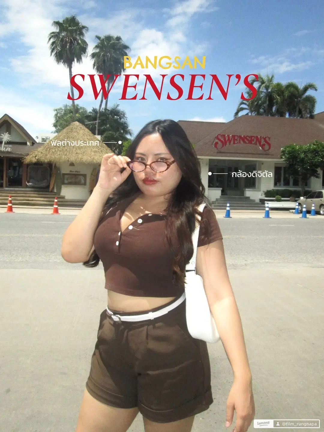 แวะมาถ่ายรูปพิกัดใหม่บางแสนซะหน่อย🌴🌺 #แต่งตัวสาวอวบ #บางแสน #swensenbangsaen 