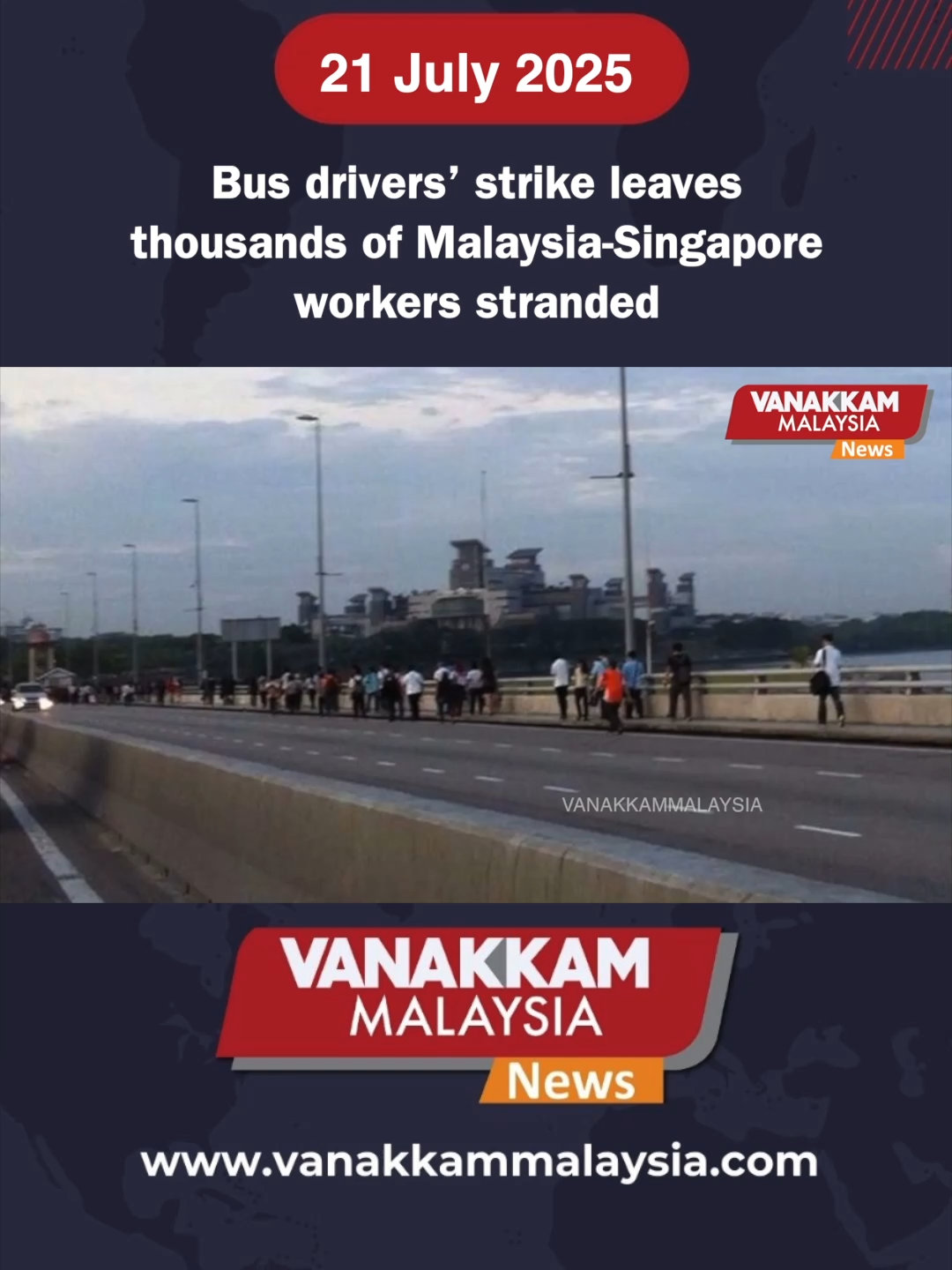 Bus drivers’ strike leaves thousands of Malaysia-Singapore workers stranded #latest #vanakkammalaysia #Busdrivers #strike #leaves #thousands #Malaysia #Singapore #workers #stranded #trendingnewsmalaysia #fyp #vmnews #foryoupage #malaysiatamilnews
