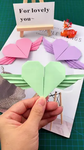 Angel's Heart with Love Wings, simple and beautiful #HandmadeOrigami #OrigamiTutorial #Parent-childCrafts #HandmadeDIY #CreativeHandcraft
