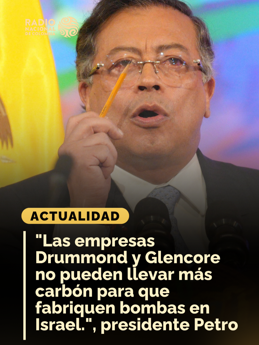 🇨🇴🗣️ “Estamos presenciando un genocidio. Hoy hay un genocidio que nadie puede apoyar. Colombia hace parte de las principales discusiones de la humanidad. Y por eso no vamos a exportar carbón a Israel; Las empresas exportadoras Drummond y Glencore investigadas no pueden llevar más carbón para que fabriquen bombas en Israel”: presidente Gustavo Petro.