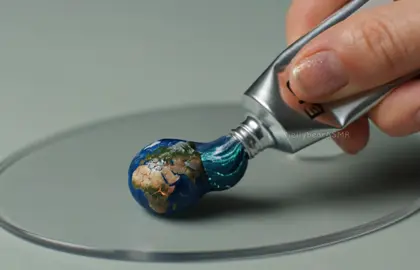 Squeezing Planet Paint 🌏 #asmr #aiasmr #surreal #oddlysatisfyingvideo #satisfying #oddlysatisfying #paint #squeezing #planet #cosmic #cosmiclove 