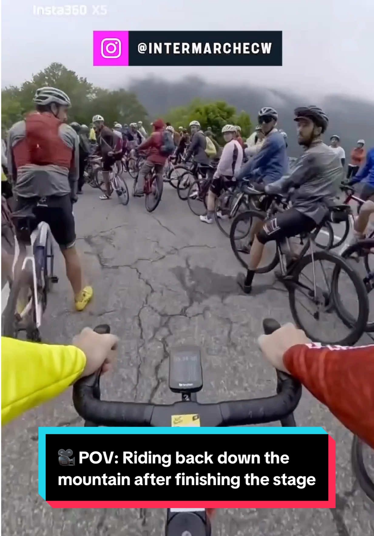 🎥 POV: Riding down to the team bus after finishing a mountain stage before the rest of the peloton 📉 (via IG/intermarchecw)