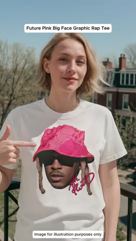 Future Pink Big Face Graphic Rap Tee  #TShirtStyle #OOTD #Streetwear #GraphicTee #CasualFit #TShirtOutfit #everydaystyle 