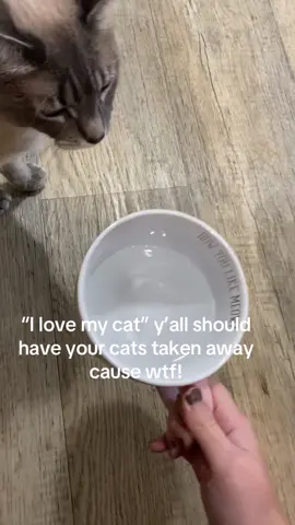 This “trend” is disturbing and cruel. Those poor babies don’t deserve that kind of treatment. Animal @buse isn’t trendy it’s disgusting. Get some help. (Apparently not everyone has seen it. The “I love my cat” or “I love having a cat trend” is people presenting their cats with a water bottle and when the cat goes to sniff it or take a drink from it they are then squeezing the bottle which is sending water directly up their cats noses)