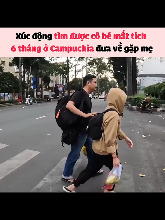 # Hình ảnh cô bé mat tích được Phong Bụi cứu 