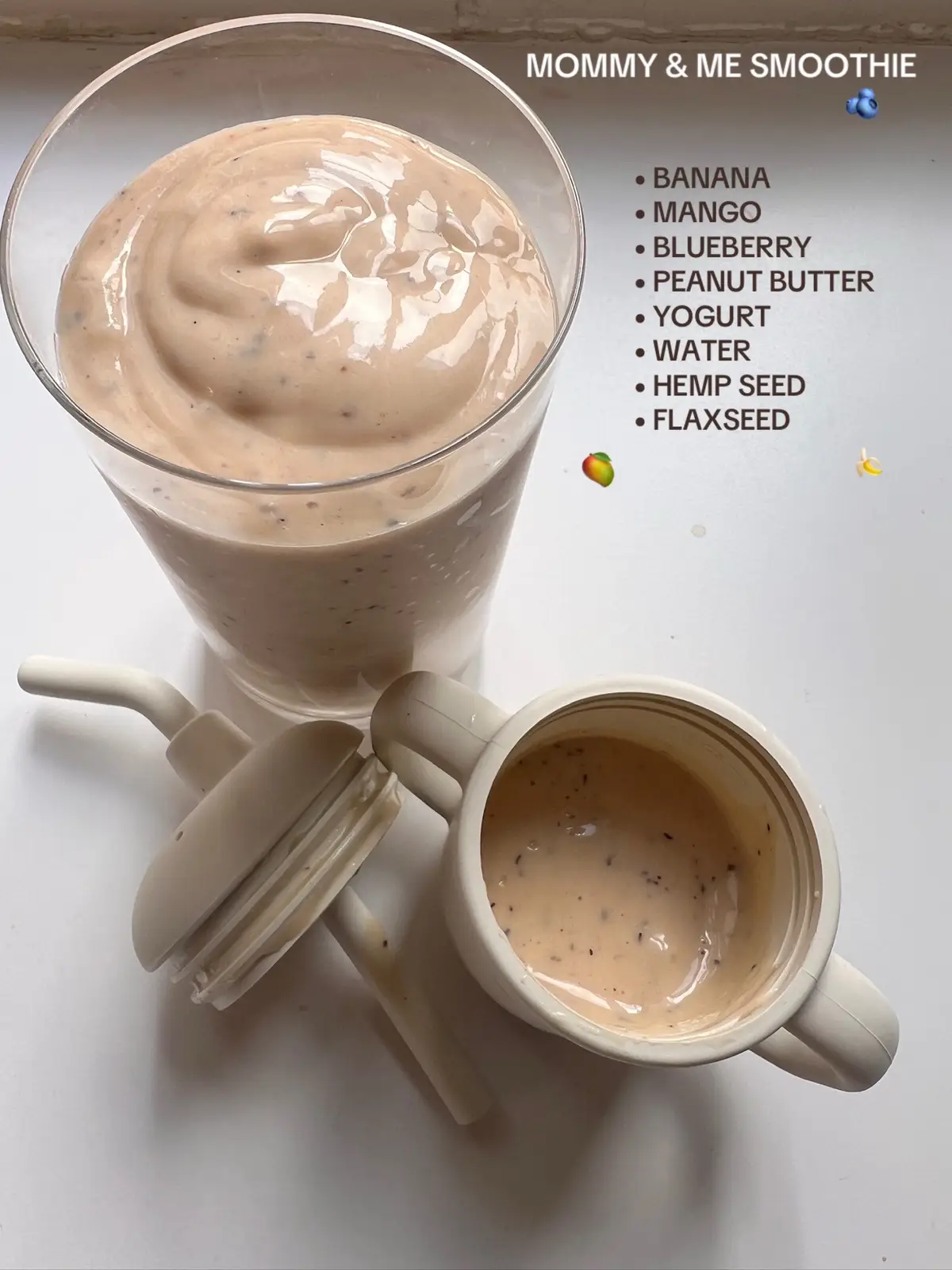 Now that my son is almost a year old (😭) we can finally share some foods ~ here’s our go to smoothie.   #ftm  #smoothie #babyfoodrecipes #11monthold #1yearold  