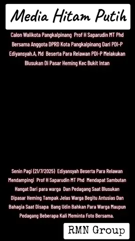 @The Journal Indonesia @ME HOA Bangka Belitung @Ir. Rudianto Tjen  #fyp #viral #viralvideo #tiktok #calonwalikotapangkalpinang #pilkadaulang2025 #pdip #blusukan 