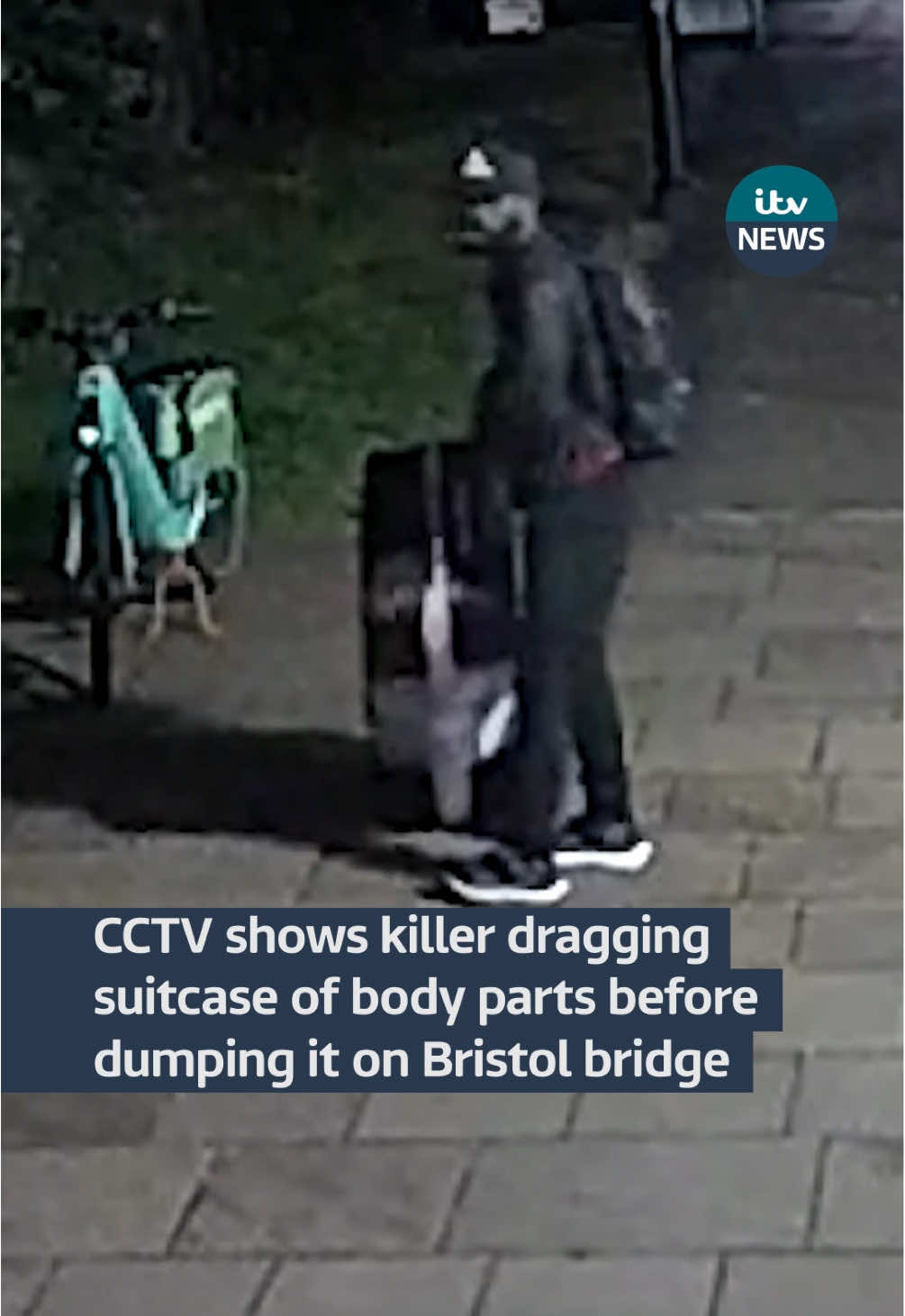 Footage shows 35-year-old Yostin Andres Mosquera struggling with a suitcase, containing body parts, which he dumped near Clifton Suspension Bridge. He’s now been found guilty of murdering Albert Alfonso and Paul Longworth in July last year.  #itvnews