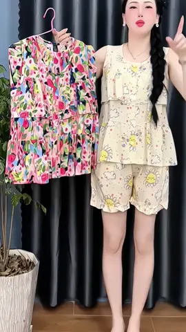 Bộ Tole Lanh Nữ Mặc Nhà Áo Sát Cánh Tầng Quần Đùi Size 40-80kg Hoạ Tiết Hoa Hình#doboxinh #dobonu #dobomacnha #dongu #thoitrangnu #xuhuong 