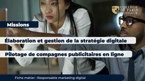 [Focus Métier] 🎯 Et si ton futur métier était dans le digital ?*m Découvre en vidéo le rôle passionnant du Responsable Marketing Digital : un métier stratégique, créatif et recherché par toutes les entreprises ! 📚 Au Collège de Paris Supérieur Togo, nous te formons à ces nouveaux métiers grâce à des programmes pratiques, des stages, et un solide réseau de partenaires. 🎓 Les inscriptions pour la rentrée d’octobre 2025 sont en cours. Ne rate pas ta chance ! 📍 Campus Lomé – Tokoin, face Hôtel Eda Oba  📞 +228 93 23 64 28 / +228 96 19 56 04  📧 africa@collegedeparis.fr #MarketingDigital  #CollègeDeParisSuperieurTogo #DigitalCareers