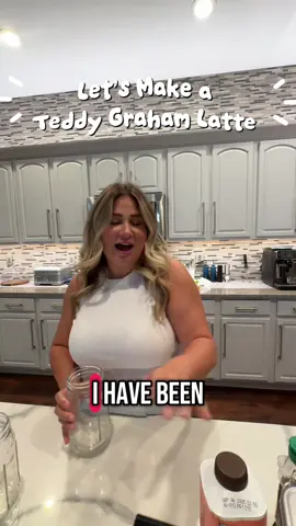 The best Teddy Graham at home Latte. Make one. It will make your Monday better. #coffee #latte #teddygrahamlatte #sahm #fyp #toddlermom 